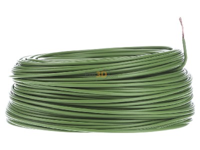 View on the left Diverse (H)05V-K 1 gn Single core cable 1mm green_ring 100m
