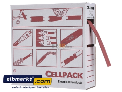 Frontansicht Cellpack 127129 Schrumpfschlauch-Abrollbox 12-4mm/L:8m, rot SB 12-4 rt 8m