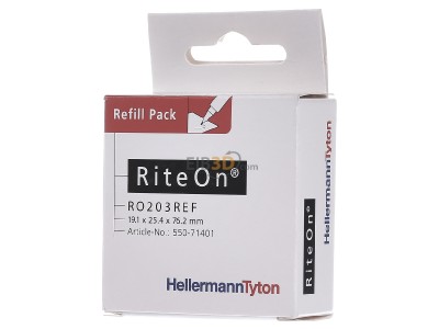 Frontansicht Hellermann Tyton RO203REF-1401-WH Nachfllpackung 25,4x76,2mm 100St 