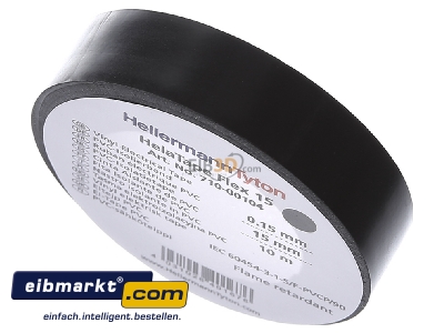 Ansicht oben vorne HellermannTyton Flex 15-BK15x10m PVC Isolierband schwarz 