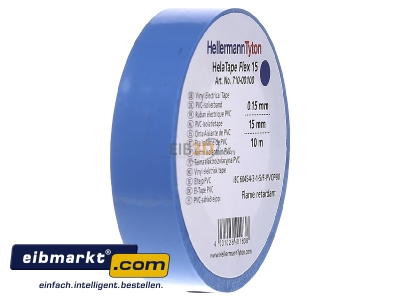 Ansicht links HellermannTyton Flex 15-BU15x10m PVC Isolierband blau 