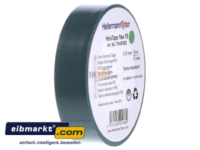 Ansicht links HellermannTyton Flex 15-GN15x10m PVC Isolierband gr�n 