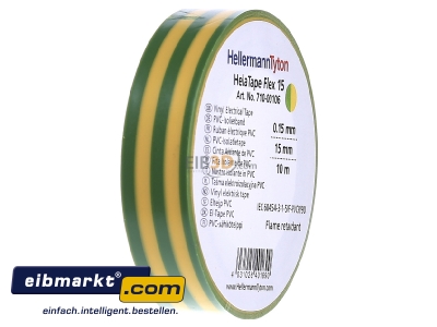 Ansicht links HellermannTyton Flex 15GNYE15x10m PVC Isolierband gr�n-gelb 