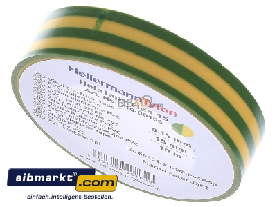 Ansicht oben vorne HellermannTyton Flex 15GNYE15x10m PVC Isolierband gr�n-gelb 
