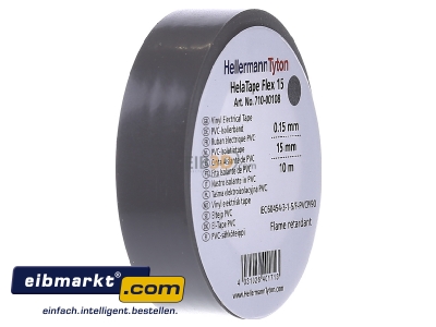 Ansicht links HellermannTyton Flex 15-GY15x10m PVC Isolierband grau 