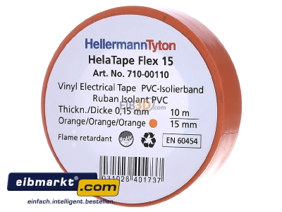Frontansicht HellermannTyton Flex 15-OR15x10m PVC Isolierband orange 