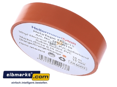 Ansicht oben vorne HellermannTyton Flex 15-OR15x10m PVC Isolierband orange 