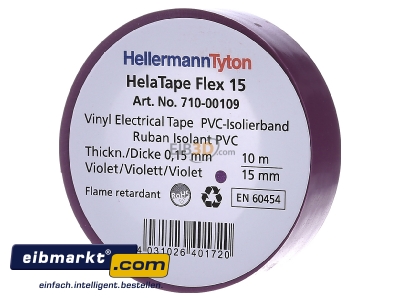 Frontansicht HellermannTyton Flex 15-VT15x10m PVC Isolierband violett 