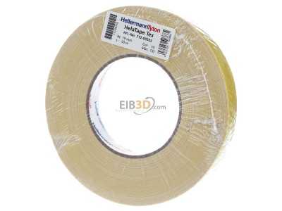 Frontansicht Hellermann Tyton HTAPE TEX YE 19x50m Gewebeband gelb 