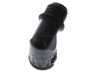 Top rear view Flexa RQW1-M AD13,0/M16 sw 90�-elbow connector for corrugated hose 
