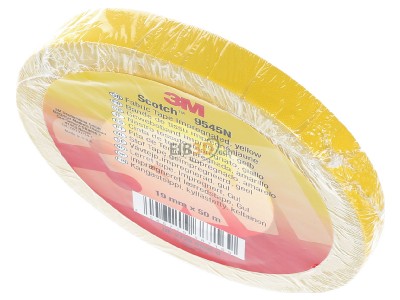 Ansicht oben vorne 3M 9545N Y19 Impr�gniertes Gewebeband 19 mm x 50 m, gelb 
