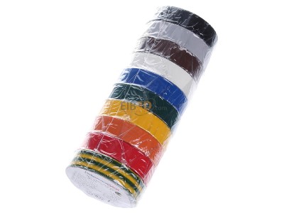 Ansicht oben vorne Hellermann Tyton HTAPE-FLEX 15 Mix PVC Isolierband-Set 10 versch. Farben 
