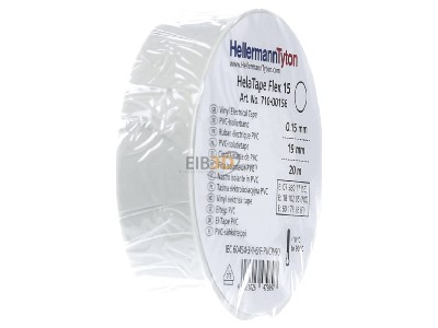 Ansicht links Hellermann Tyton HTAPE-FLEX15-19x20WH PVC Isolierband 15-19x20 wei� 