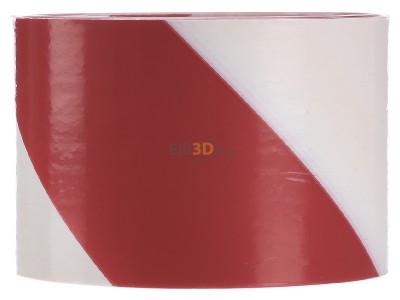 Front view 3M 596615 (Rolle 100m) Warning tape Red/white with Stripe 

