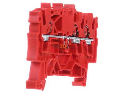 Ansicht links WAGO 2002-1303 3-Leiter-Durchgangsklemme f�r Ex e II, rot 