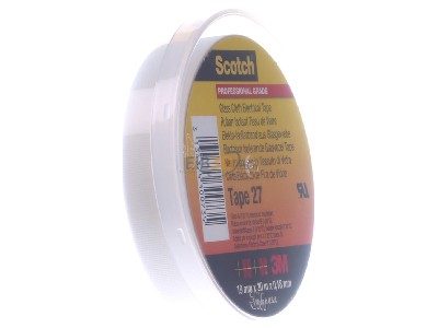 Ansicht links 3M Scotch 27 19x20 Glasfaser Gewebeband 19mm x 20m, wei� 