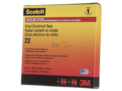 Front view 3M Deutschland Scotch 22 19x33 Adhesive tape 33m 19mm black 
