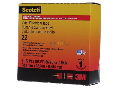 Frontansicht 3M Scotch 22 38x33 PVC Elektro-Isolierband 38 mm x 33 m, Vynil 