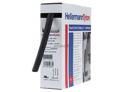 Frontansicht Hellermann Tyton HISA-9/3-PEX-BK Schrumpfschlauch sw 3=1 L=5m 