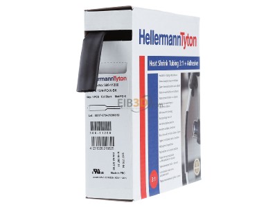 Frontansicht Hellermann Tyton HISA-12/4-PEX-BK Schrumpfschlauch sw 3=1 L=5m 