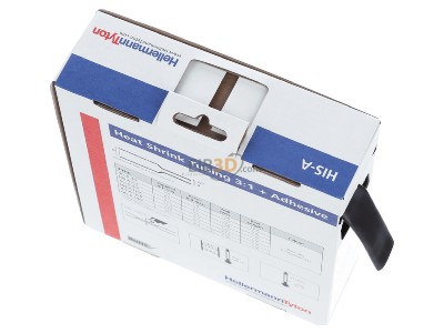 Ansicht oben links Hellermann Tyton HISA-12/4-PEX-BK Schrumpfschlauch sw 3=1 L=5m 