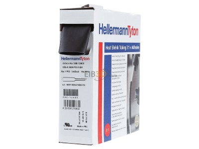Frontansicht Hellermann Tyton HISA-24/8-PEX-BK Schrumpfschlauch sw 3=1 L=3m 