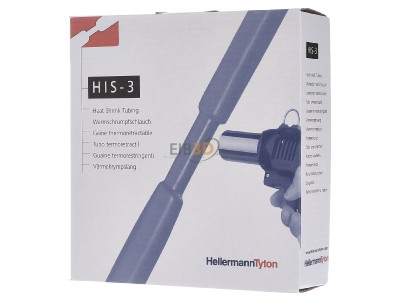 Front view Hellermann Tyton HIS-3/1-PEX-BK Thin-walled shrink tubing 3/1mm black 
