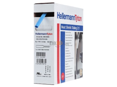 Frontansicht Hellermann Tyton HIS-3-6/2-PEX-BU Warmschrumpfschlauch 3:1 bl 5m 