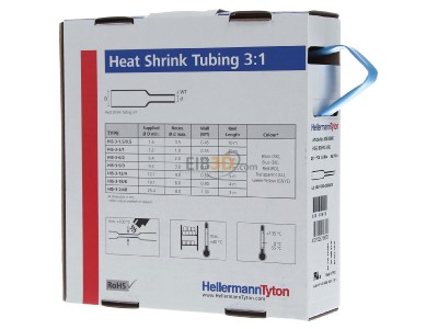 Ansicht hinten Hellermann Tyton HIS-3-9/3-PEX-BU Warmschrumpfschlauch 3:1 bl 5m 