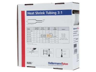 Ansicht hinten Hellermann Tyton HIS-3-18/6-PEX-CL Schrumpfschlauch 