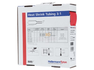 Ansicht links Hellermann Tyton HIS-3-24/8-PEX-RD Schrumpfschlauch 