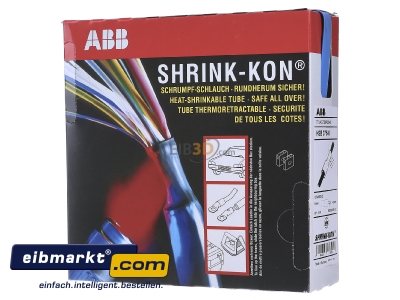 Front view ABB Stotz S&J T&B HSB 375-6 (VE6,5m) Shrink tubing 9,5/4,7mm blue
