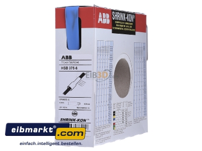 Ansicht rechts ABB Stotz S&J T&B HSB 375-6 (VE6,5m) Schrumpfschlauch bl 9,5/4,7mm 0,30/0,6mm 