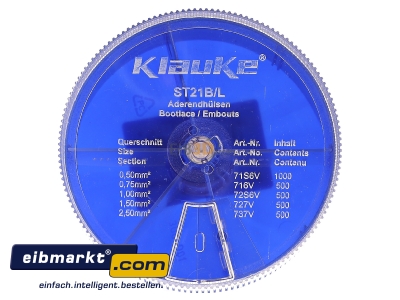 Front view Klauke ST 21 L Assortment box for connection material
