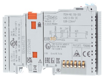 Frontansicht WAGO 750-559 Analog Ausgangsklemme 4AO 0-10VDC 