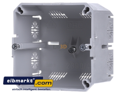 Front view OBO Bettermann 2390 Junction box for wall duct rear mounted
