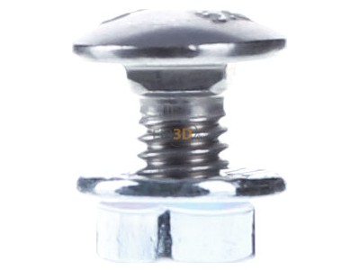 Ansicht links OBO FRSB 6X12 G Flachrundschraube m.Kombimutter 