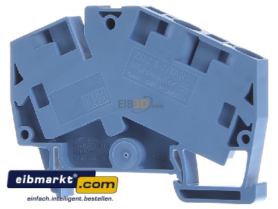 Back view Weidmller ZDU 6-2/3AN BL Feed-through terminal block 8,1mm 41A 
