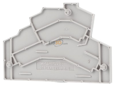 Back view Weidmller ZAP/TW ZDK2.5-2 End/partition plate for terminal block 
