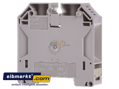 Front view Weidmller WDU 50N Feed-through terminal block 18,5mm 150A 
