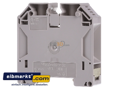 Back view Weidmller WDU 50N Feed-through terminal block 18,5mm 150A 
