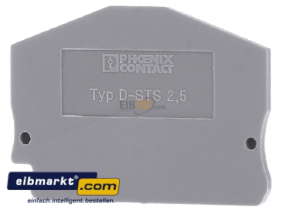 Front view Phoenix Contact 3031762 End/partition plate for terminal block

