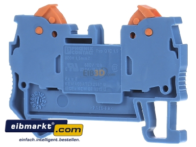 Back view Phoenix Contact QTC 1,5 BU Feed-through terminal block 5,2mm 17,5A - 
