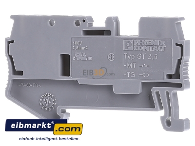 Back view Phoenix Contact ST 2,5-TG Disconnect terminal block 16A 1-p 5,2mm - 
