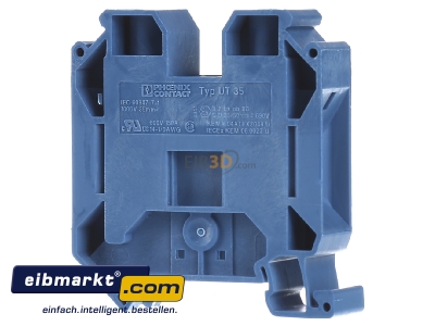 Back view Phoenix Contact UT 35 BU Feed-through terminal block 16mm 125A 
