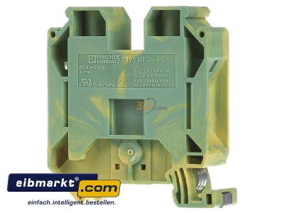 Back view Phoenix Contact UT 35-PE Ground terminal block 1-p 16mm 
