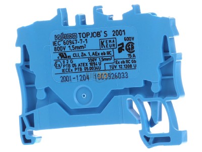 Back view WAGO 2001-1204 Feed-through terminal block 4,2mm 18A 
