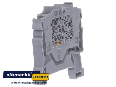 View on the right WAGO Kontakttechnik 2002-1201 Feed-through terminal block 5,2mm 24A - 
