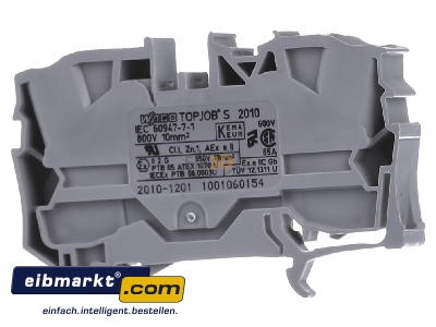 Back view WAGO Kontakttechnik 2010-1201 Feed-through terminal block 10mm 57A - 
