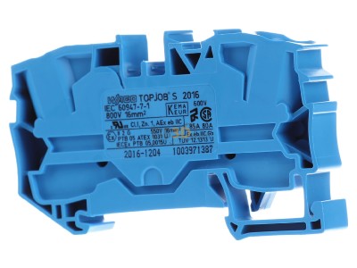 Back view WAGO 2016-1204 Feed-through terminal block 12mm 76A 
